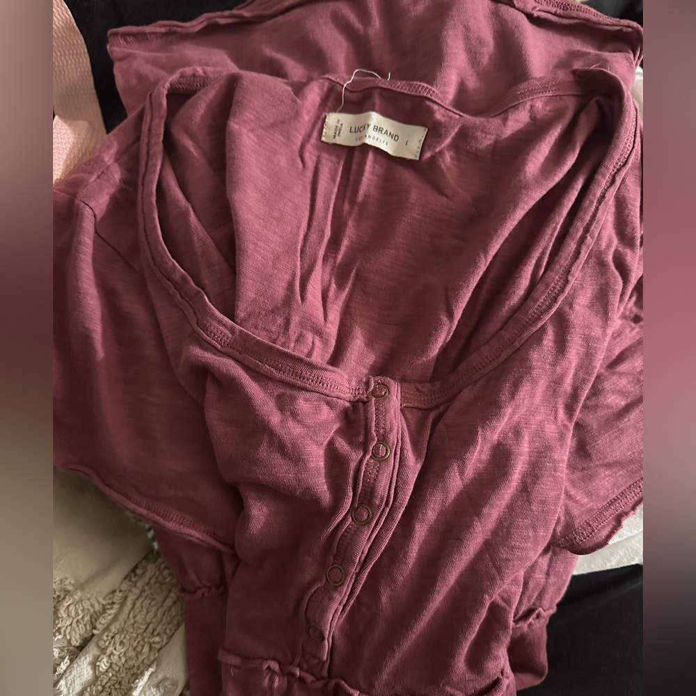Lucky Brand Mauve Button-Up Blouse